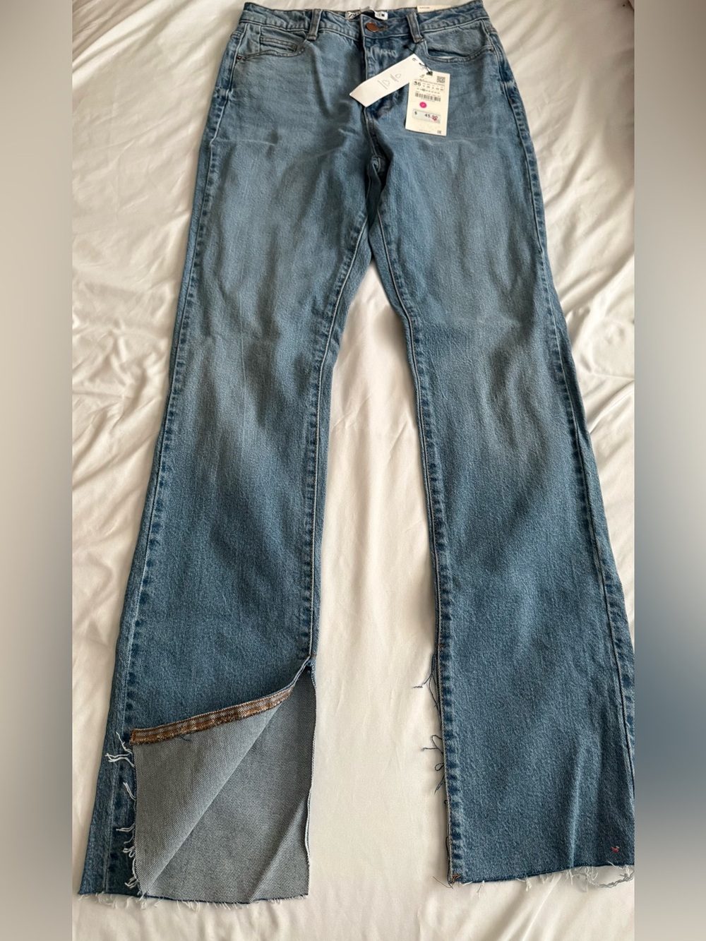 Zara Light Blue Wide-Leg Flare Jeans